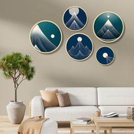 Wallity Yats-33 Conjunto de 5 Cuadros Decorativos Multicolor